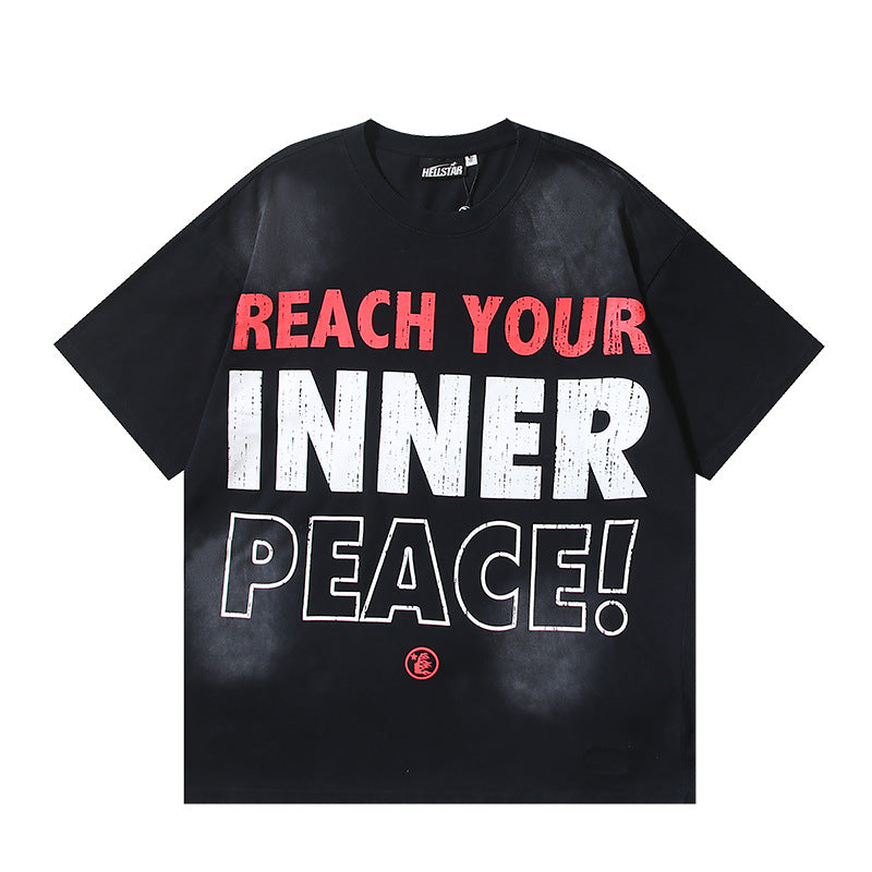 HELLSTAR Washed Vintage Graphic Tee — Unisex Oversized Streetwear