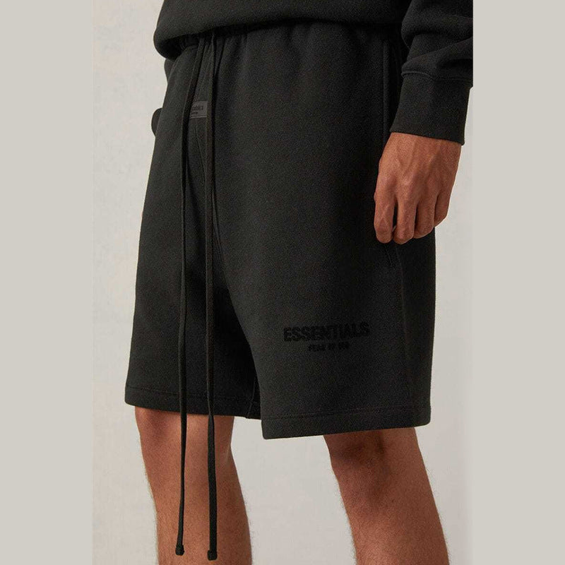 Essentials Flocked Print Fleece Shorts – 2022SS Unisex American Streetwear