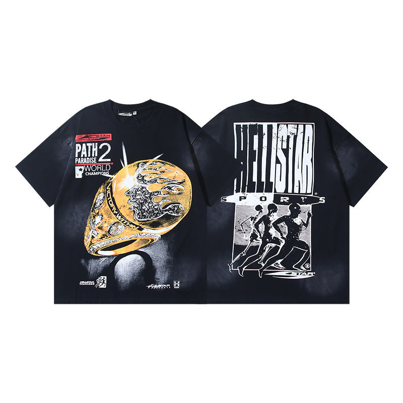 Hellstar Washed Graphic Oversized Tee – Unisex