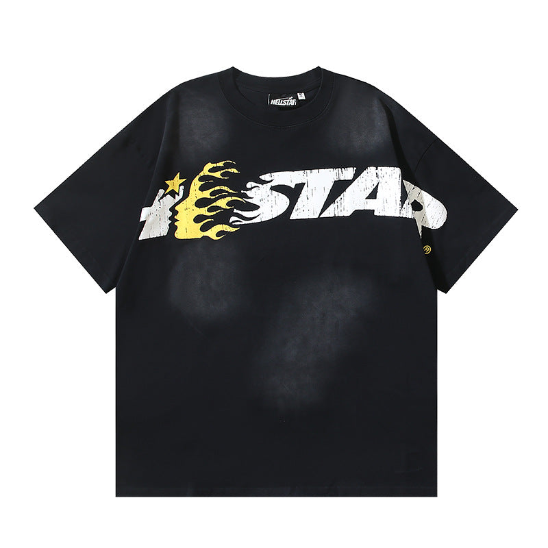 HELLSTAR Washed Vintage Graphic Tee — Unisex Oversized Streetwear