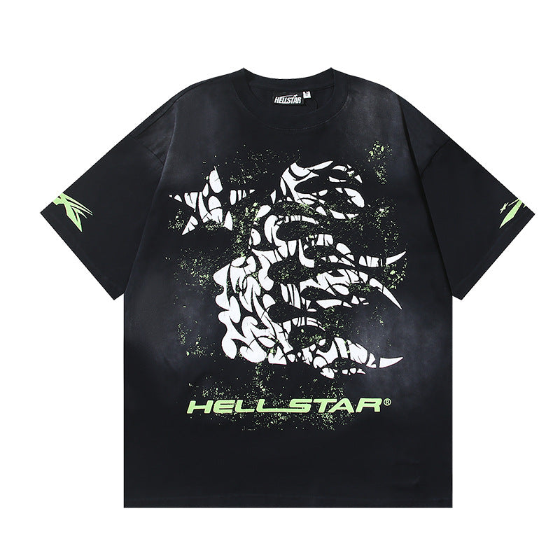 HELLSTAR Washed Vintage Graphic Tee — Unisex Oversized Streetwear