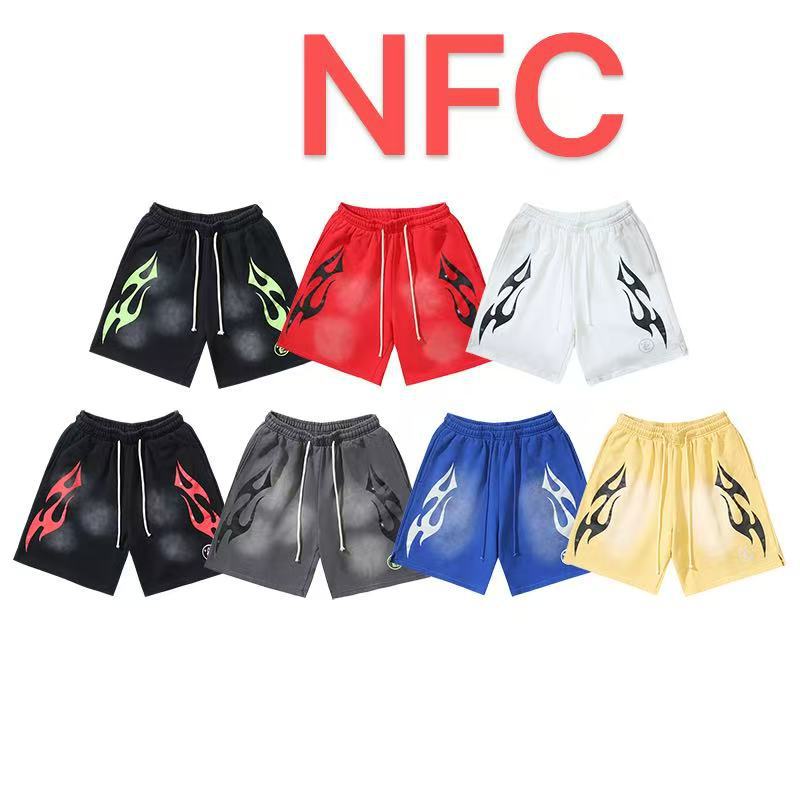 Hellstar NFC Washed Distressed Relaxed Shorts