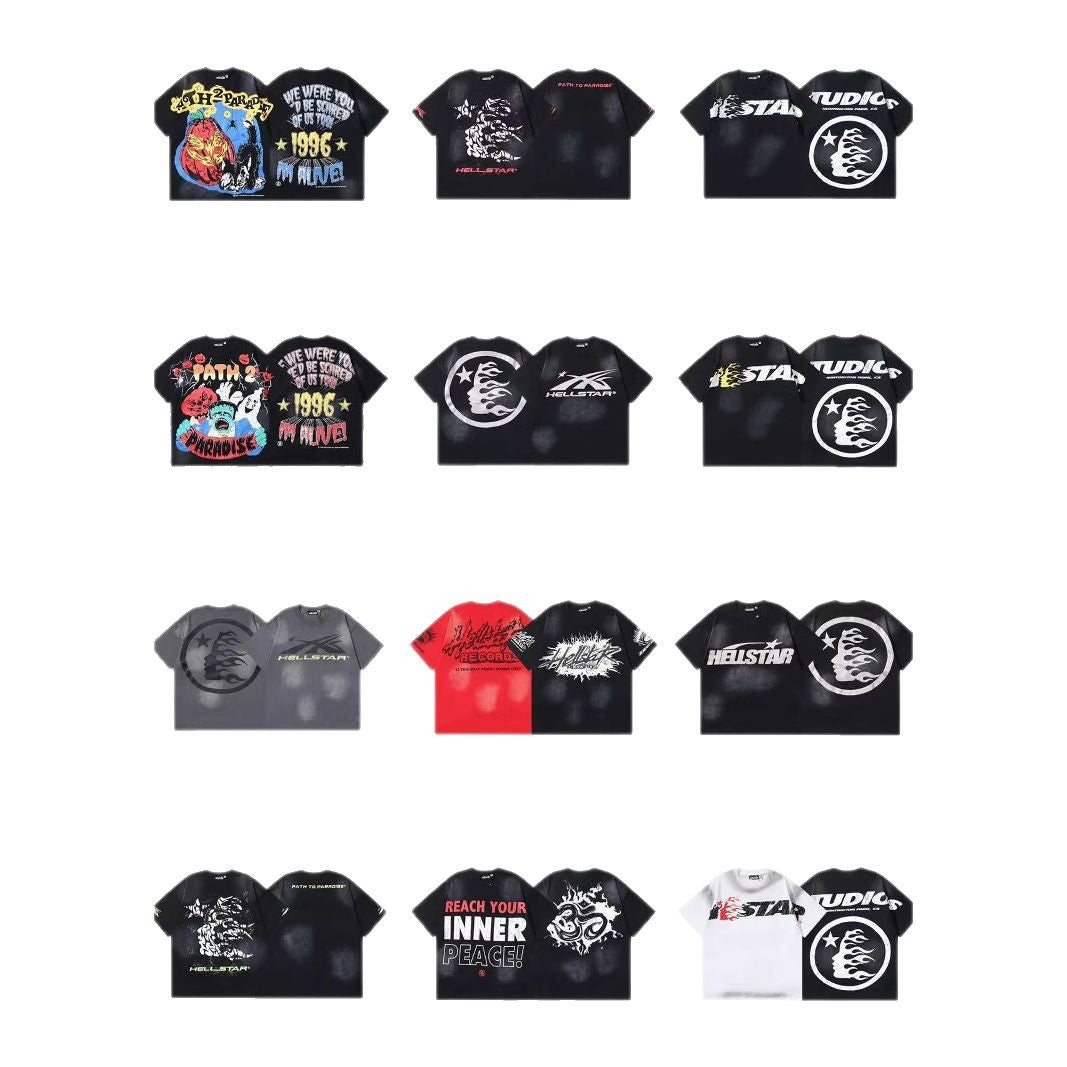 HELLSTAR Washed Vintage Graphic Tee — Unisex Oversized Streetwear