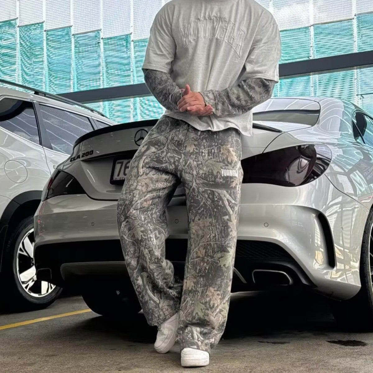 Men's Camo Stretch Straight Leg Joggers – Breathable Athletic Pants