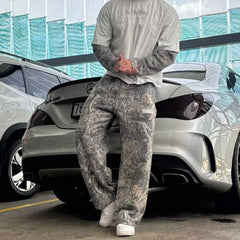 Men's Camo Stretch Straight Leg Joggers – Breathable Athletic Pants