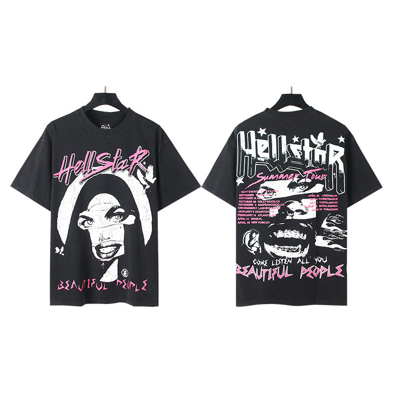 Vintage Washed Oversized Graphic Tee – Unisex American Streetwear