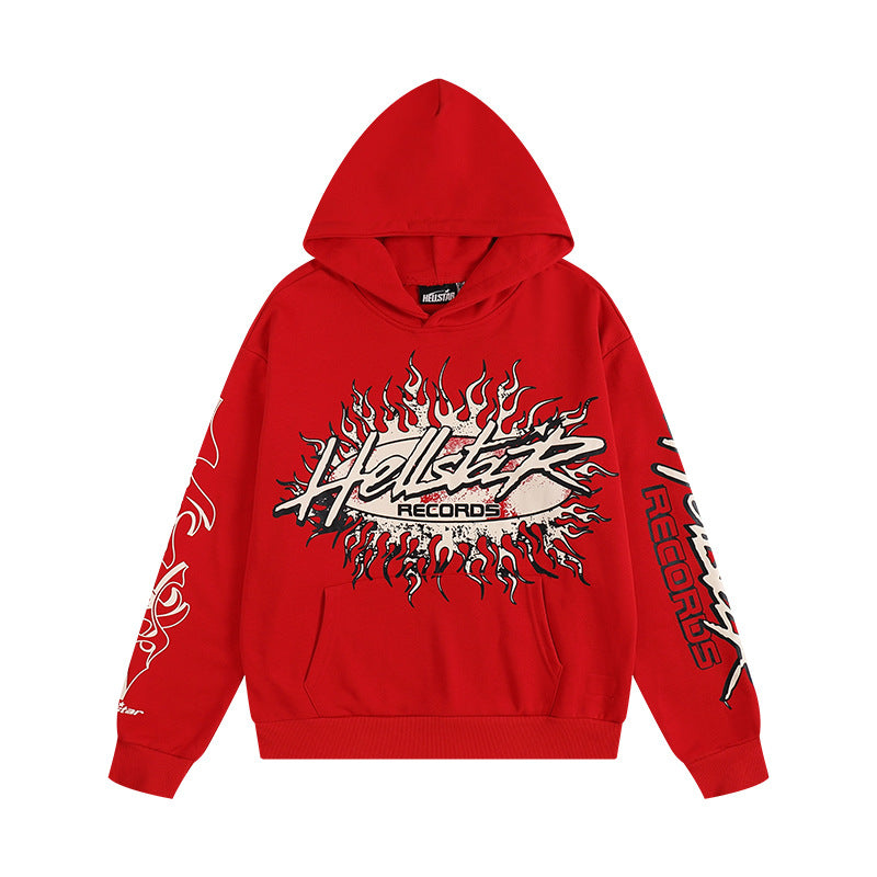 HELLSTAR 25SS American Streetwear Heavyweight Terry Graphic Hoodie & Sweatpants Set