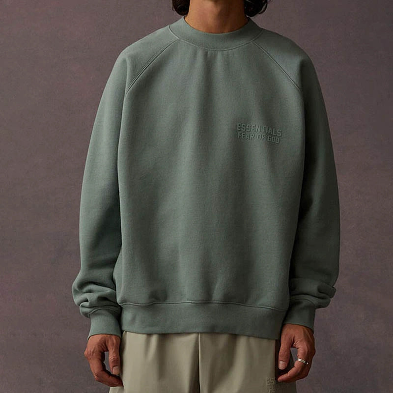 FOG Essentials Silicone Print Fleece Crewneck Sweatshirt – 23SS American Streetwear