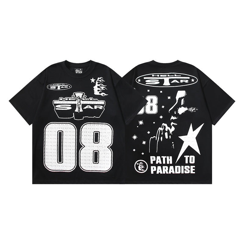 Hellstar Acid-Washed Graphic Tee & Shorts Set