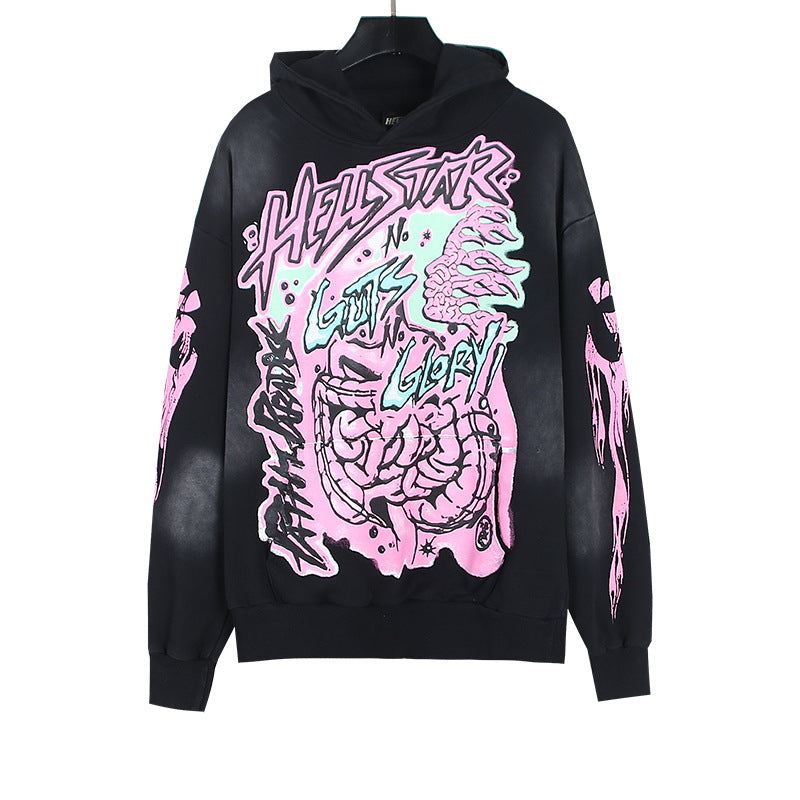 HELLSTAR NFC Washed Vintage Oversized Hoodie — Unisex Streetwear