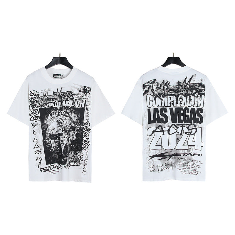 HELLSTAR Washed Vintage Graphic Tee — Unisex Oversized Streetwear