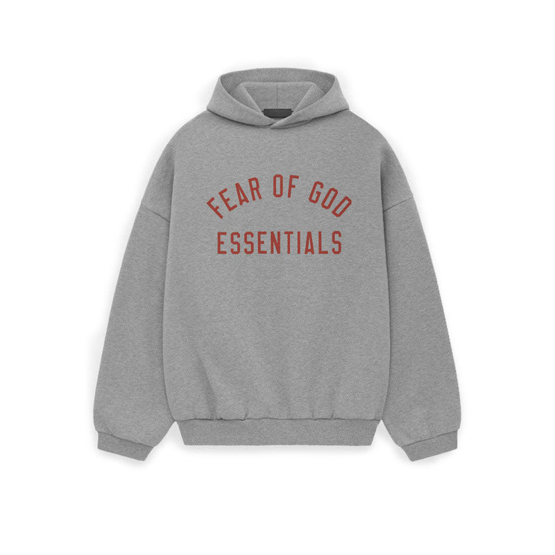 FOG Essentials Letter Print Heavy Fleece Pullover Hoodie – 2024FW Unisex High Street