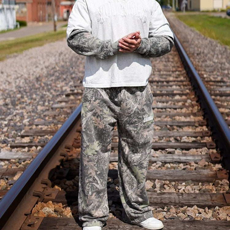 Men's Camo Stretch Straight Leg Joggers – Breathable Athletic Pants