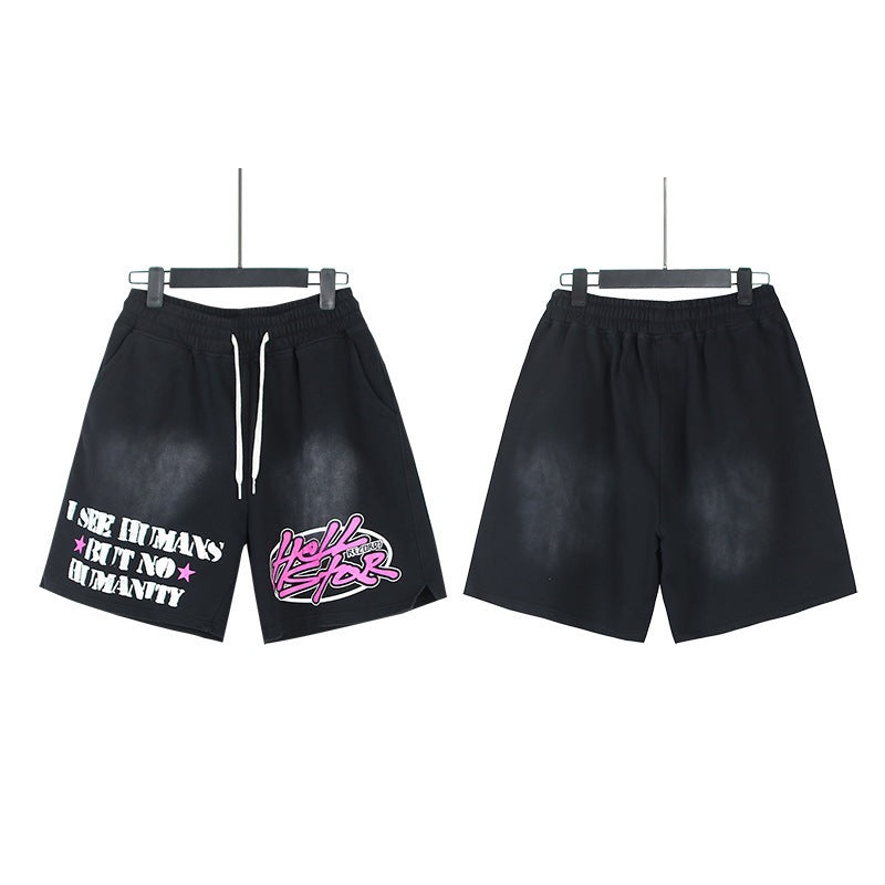 Hellstar Acid-Washed Graphic Tee & Shorts Set