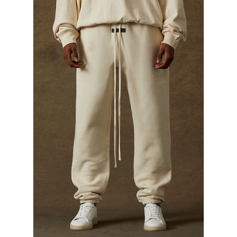 FOG Essentials Flocked Print Fleece Jogger Sweatpants – 2022FW Unisex American Streetwear