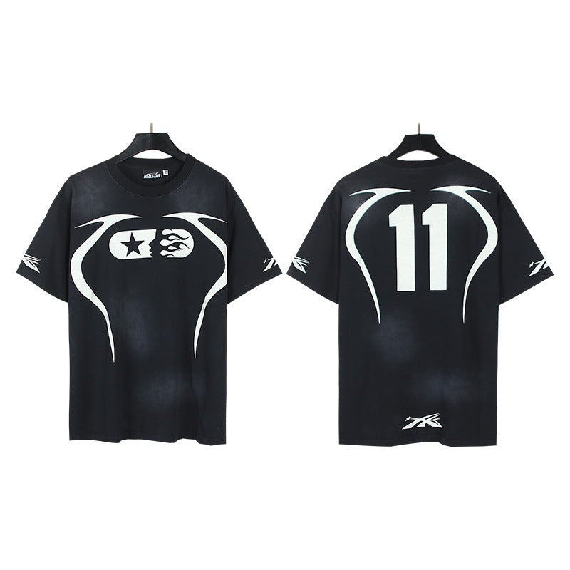 Hellstar Acid-Washed Graphic Tee & Shorts Set