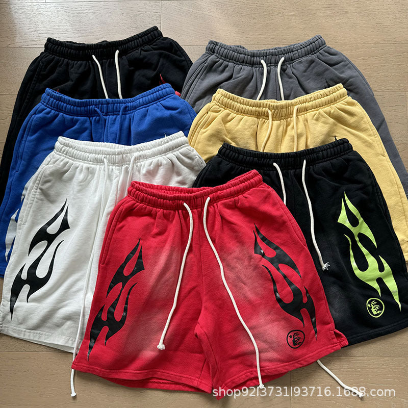 Hellstar NFC Washed Distressed Relaxed Shorts