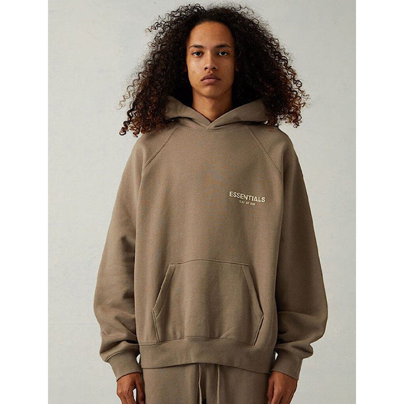FOG Essentials Velvet Flocked Pullover Hoodie – 22SS American Streetwear
