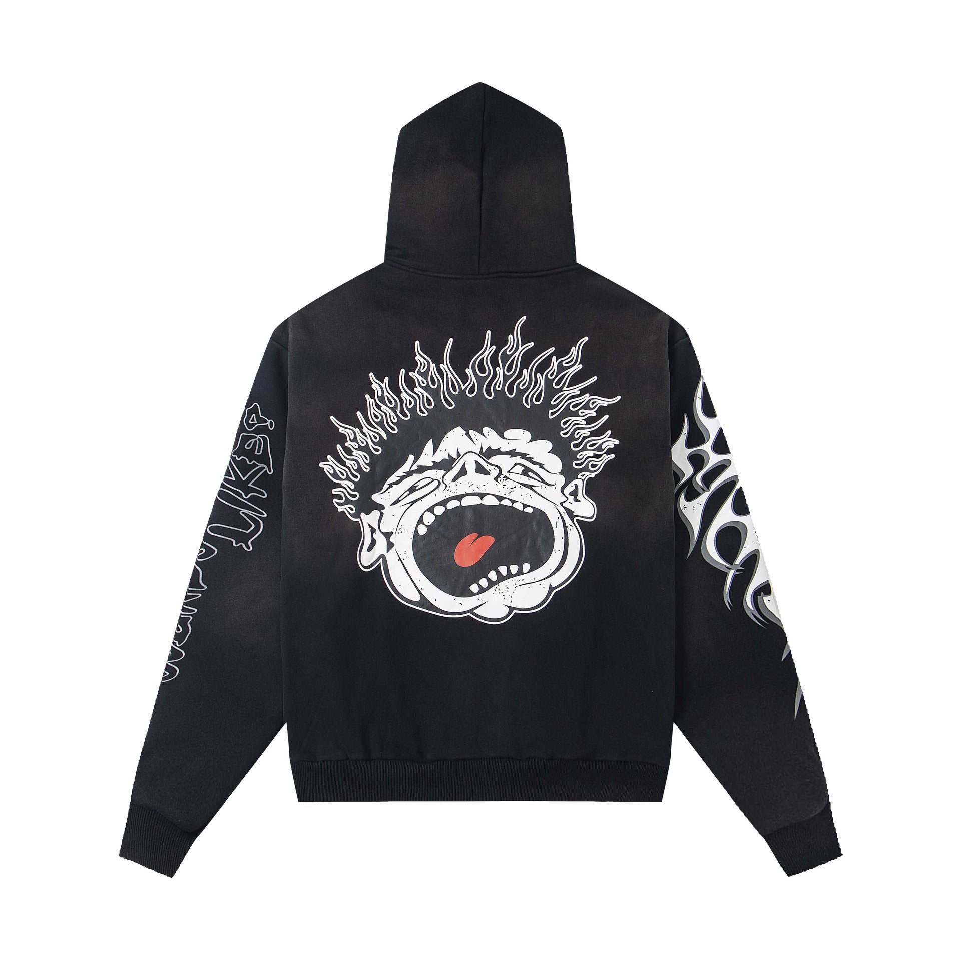 2025 Hellstar Streetwear Fleece-Lined Washed Zip-Up Hoodie – Unisex