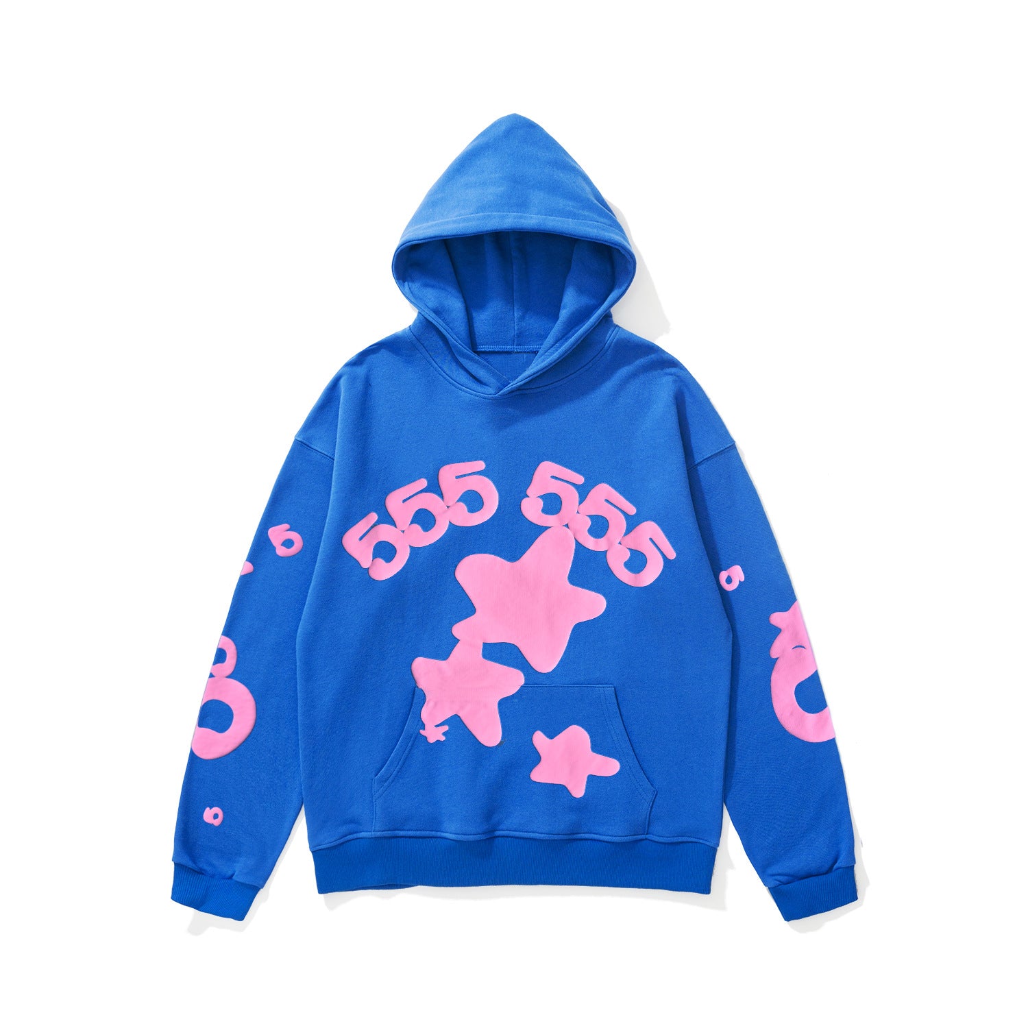 Sp5der 555555 Rhinestone Bubble Letter Spider Web Hoodie & Sweatpants