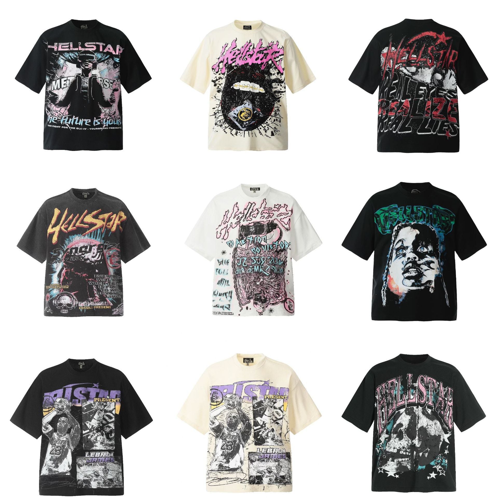 HELLSTAR Vintage Graphic Print Oversized Tee – Unisex Streetwear