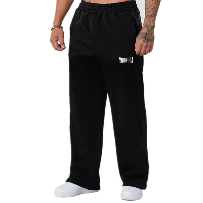 YOUNGLA Men's Camo Stripe Straight Leg Pants – Relaxed Fit Athletic Joggers