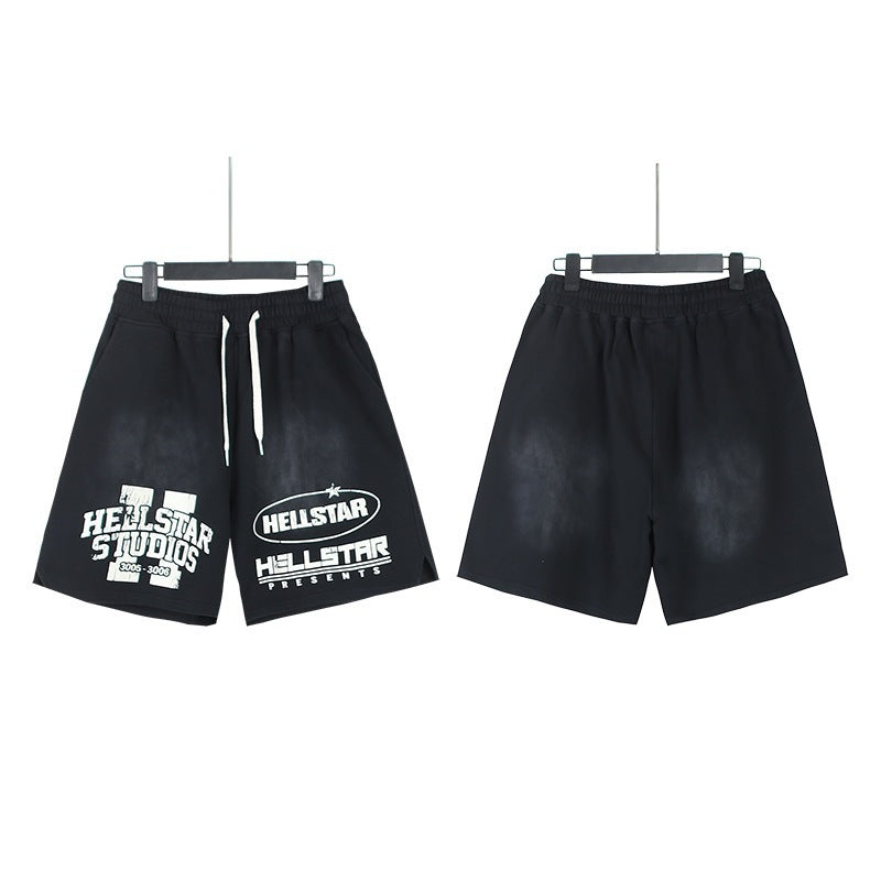 Hellstar Acid-Washed Graphic Tee & Shorts Set