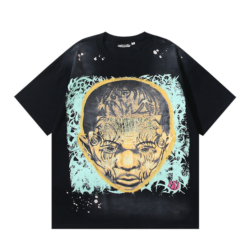 HELLSTAR Washed Vintage Graphic Tee — Unisex Oversized Streetwear