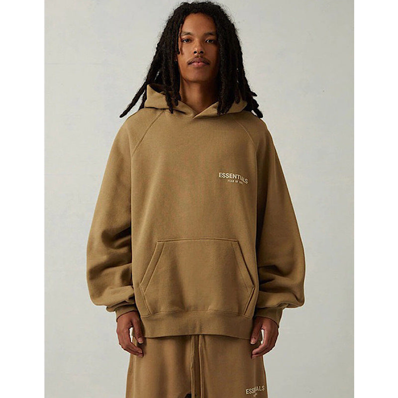 FOG Essentials Velvet Flocked Pullover Hoodie – 22SS American Streetwear