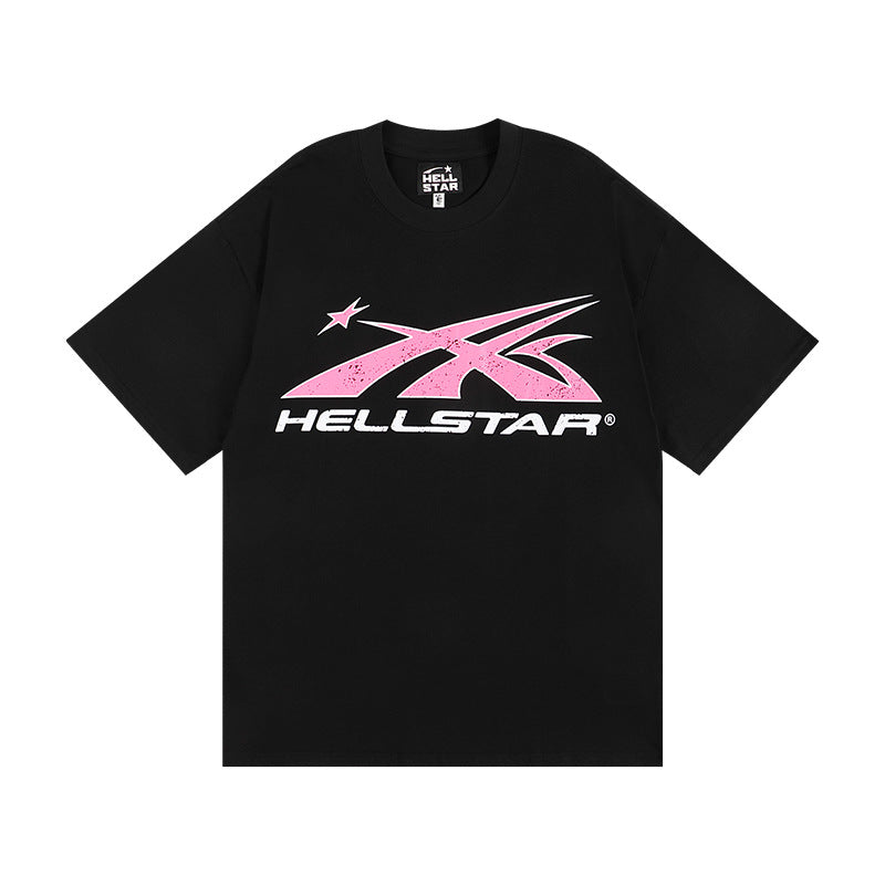 HELLSTAR Hip-Hop Graphic Letter Print Streetwear Oversized Cotton Tee