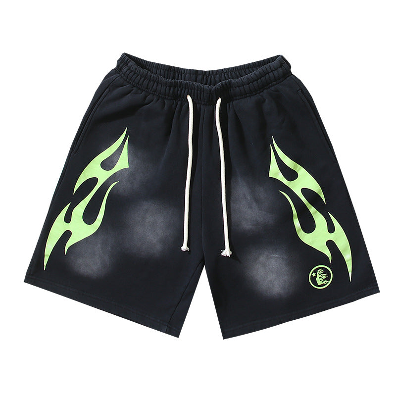 Hellstar NFC Washed Distressed Relaxed Shorts