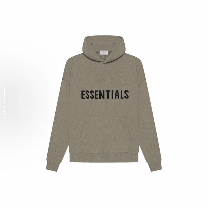 FOG Essentials Jacquard Knit Heavyweight Pullover Hoodie Sweater – American Vintage Streetwear