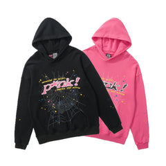 Sp5der 555555 Rhinestone Bubble Letter Spider Web Hoodie & Sweatpants