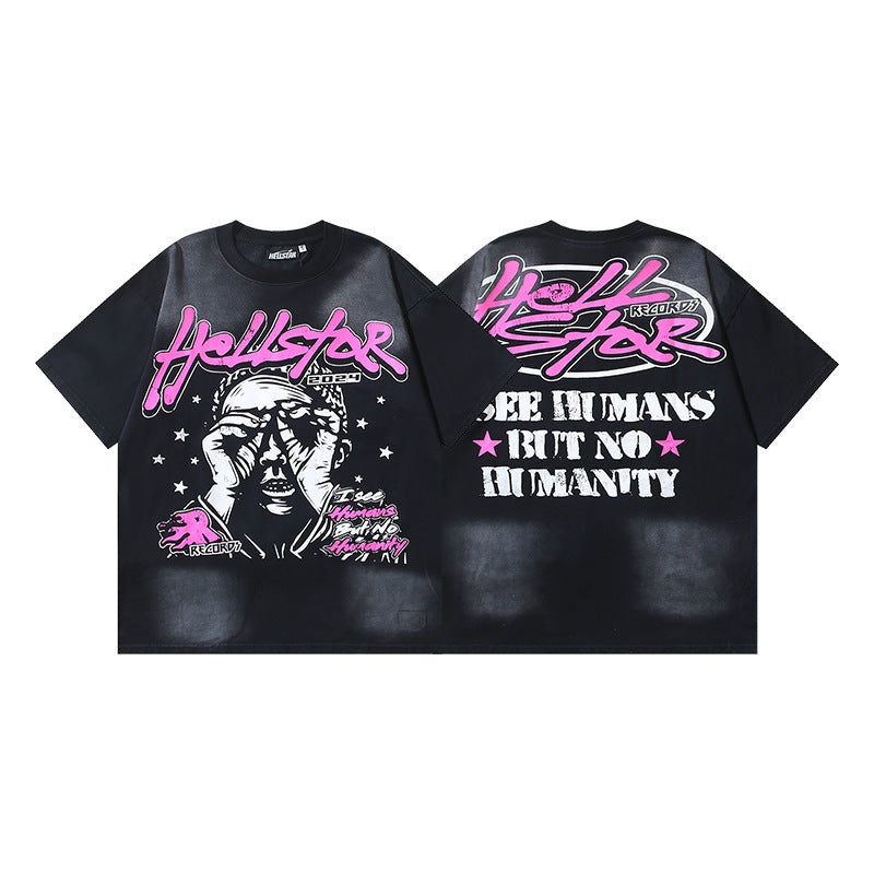 Hellstar Acid-Washed Graphic Tee & Shorts Set