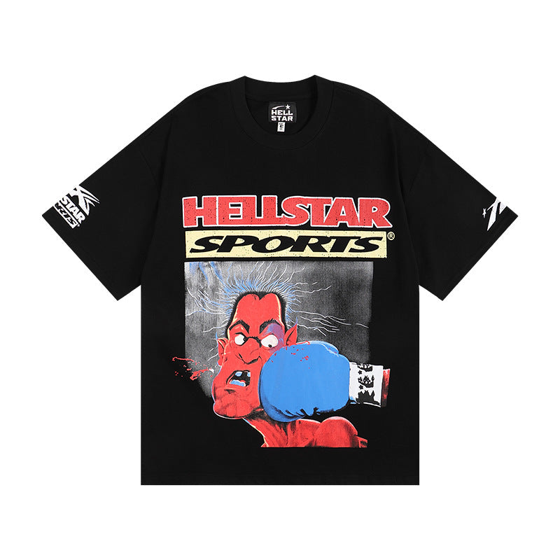 HELLSTAR Hip-Hop Graphic Letter Print Streetwear Oversized Cotton Tee