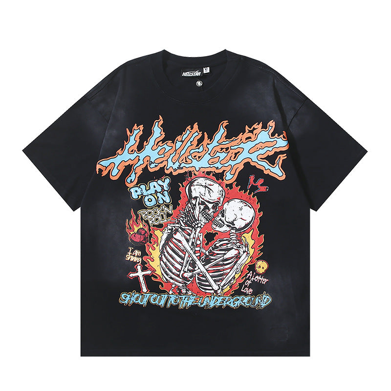 HELLSTAR Washed Vintage Graphic Tee — Unisex Oversized Streetwear