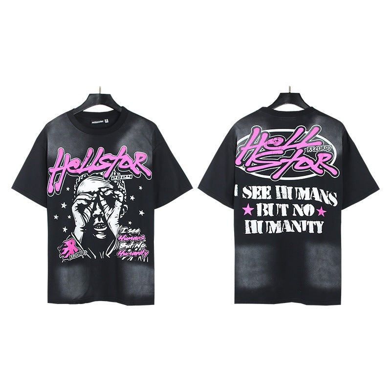 Hellstar Acid-Washed Graphic Tee & Shorts Set