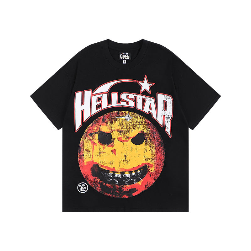 HELLSTAR Hip-Hop Graphic Letter Print Streetwear Oversized Cotton Tee