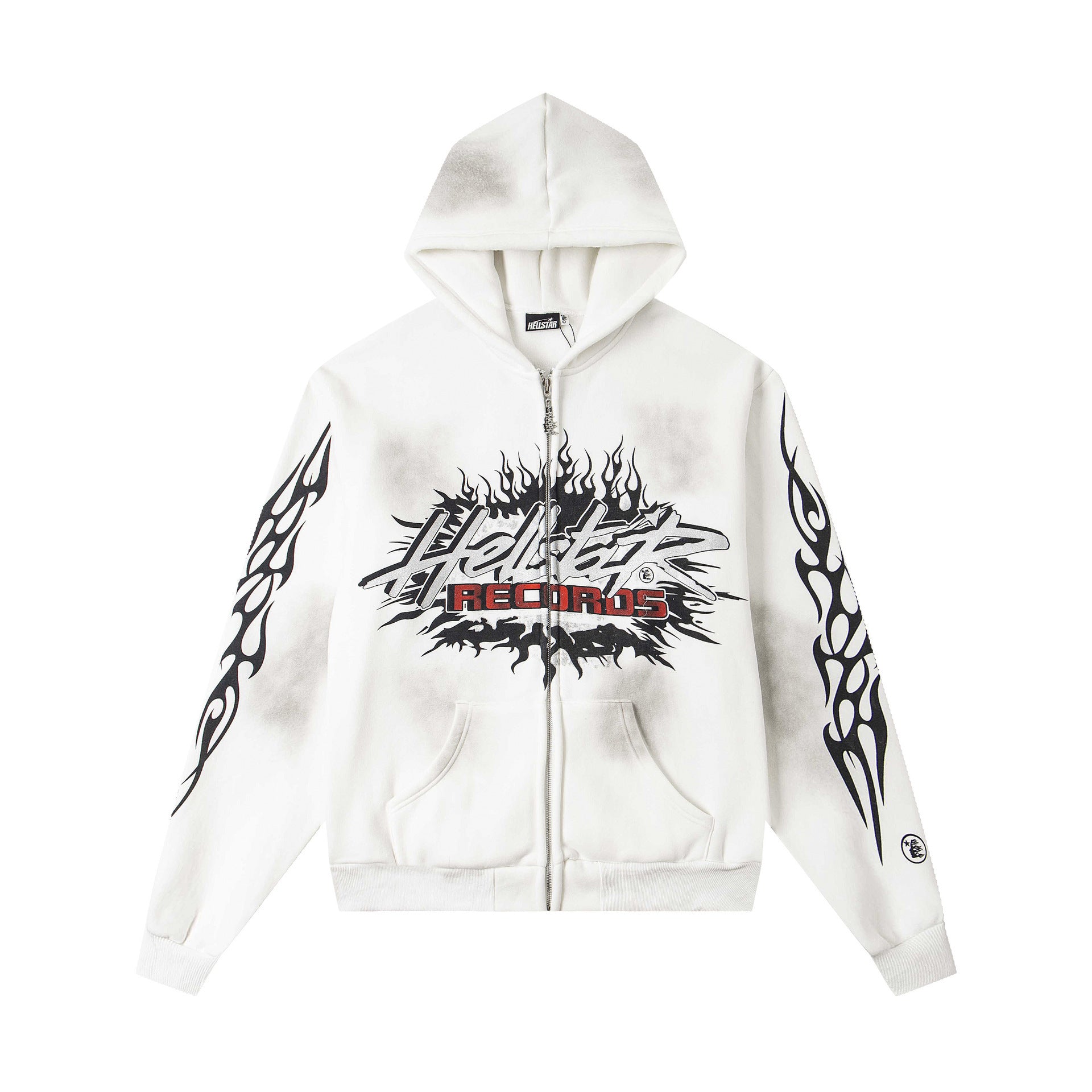 2025 Hellstar Streetwear Fleece-Lined Washed Zip-Up Hoodie – Unisex