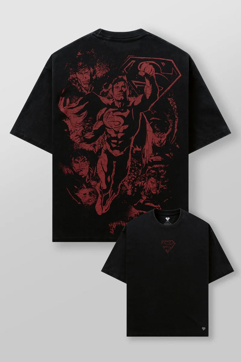 YOUNGLA x Yu-Gi-Oh Superman Oversized Graphic Tee – Men's Streetwear Cotton T-Shirt