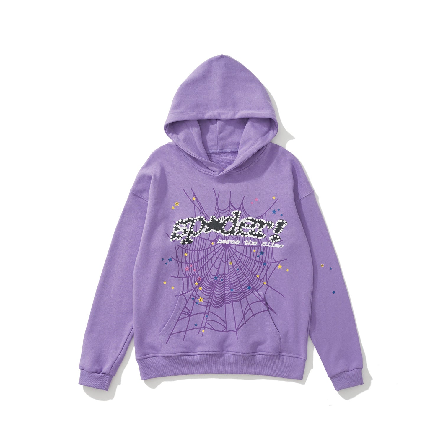 Sp5der 555555 Rhinestone Bubble Letter Spider Web Hoodie & Sweatpants