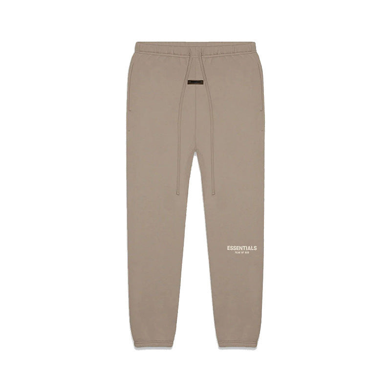FOG Essentials White Flocked Print Fleece Sweatpants – 2022SS American Streetwear