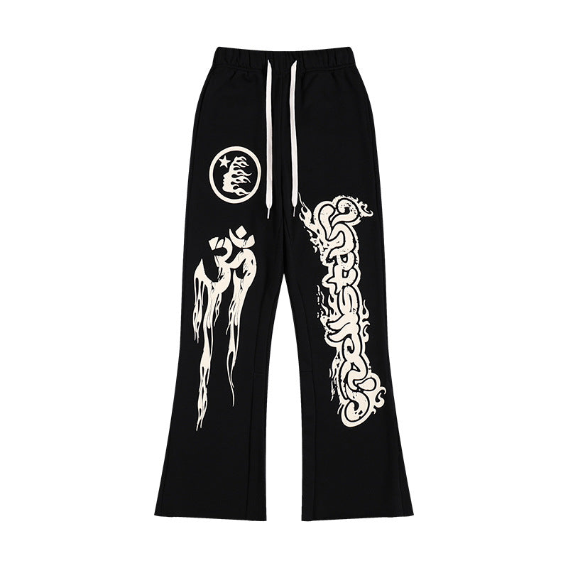 HELLSTAR 25SS American Streetwear Heavyweight Terry Graphic Hoodie & Sweatpants Set