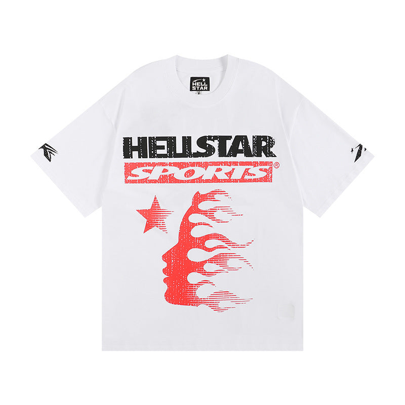 HELLSTAR Hip-Hop Graphic Letter Print Streetwear Oversized Cotton Tee