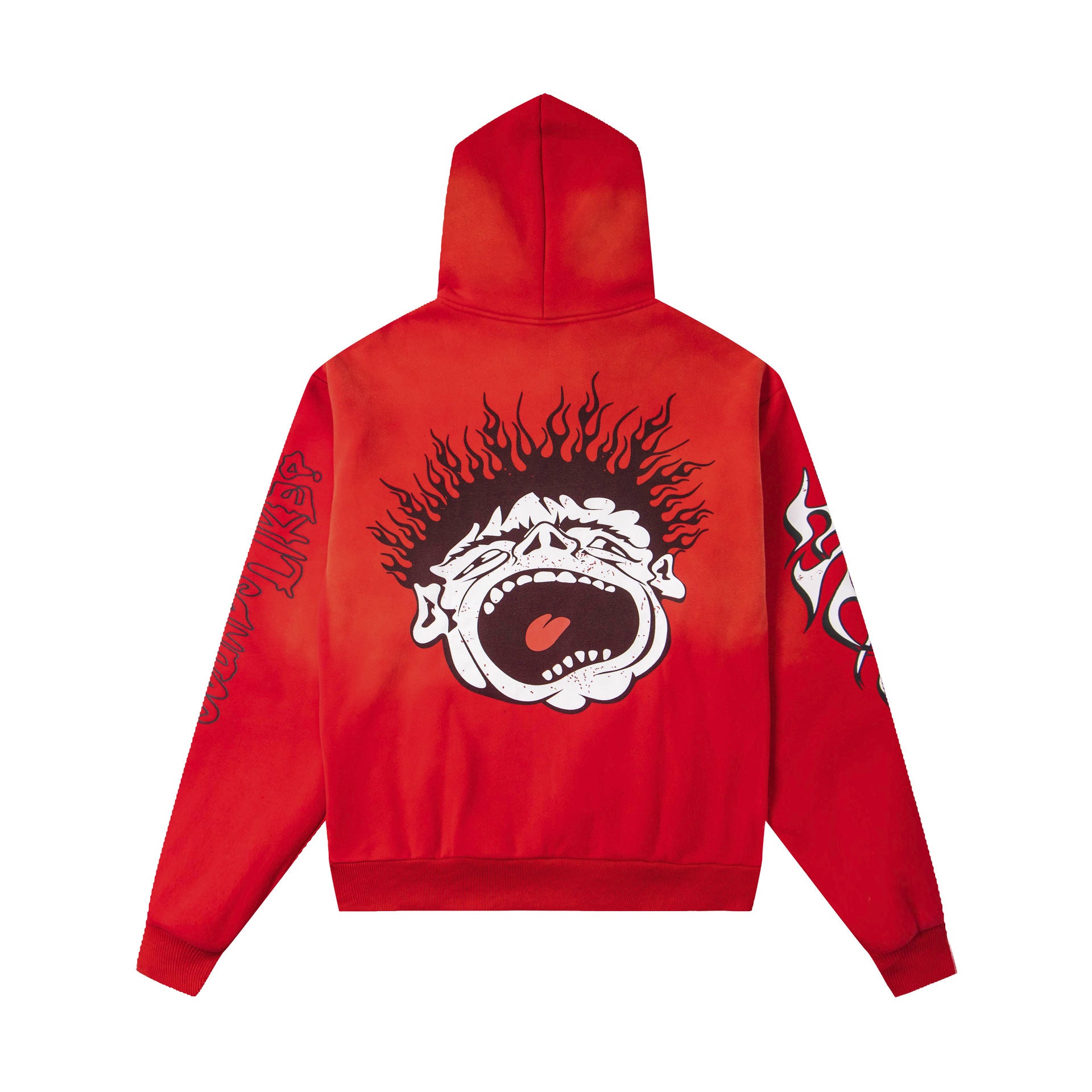 2025 Hellstar Streetwear Fleece-Lined Washed Zip-Up Hoodie – Unisex
