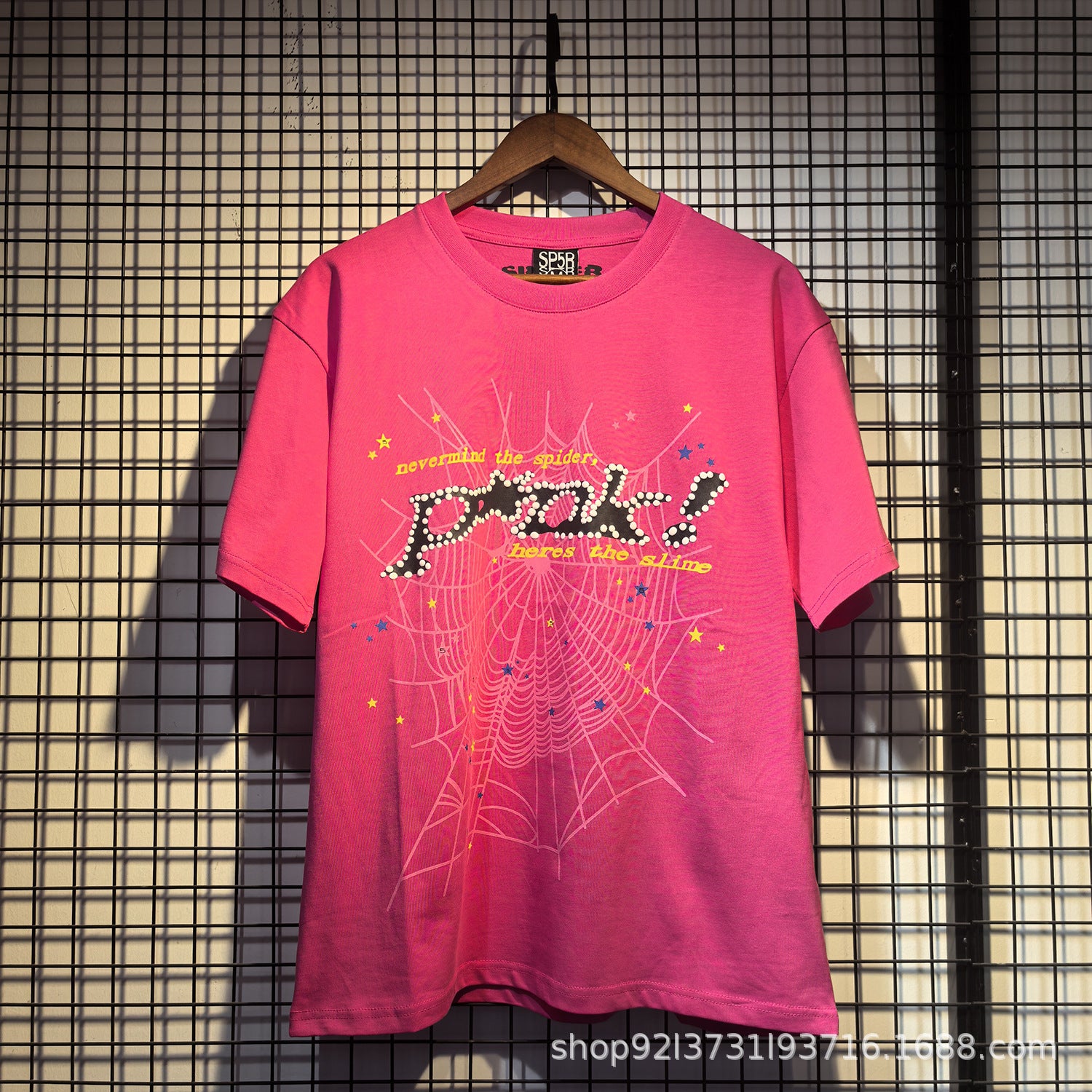 Sp5der Spider Web Bubble Letter Graphic Tee