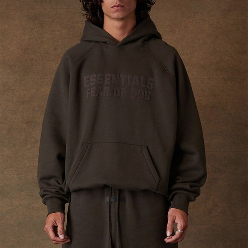 FOG Essentials Flocked Logo Pullover Hoodie – 2022FW Unisex American Streetwear