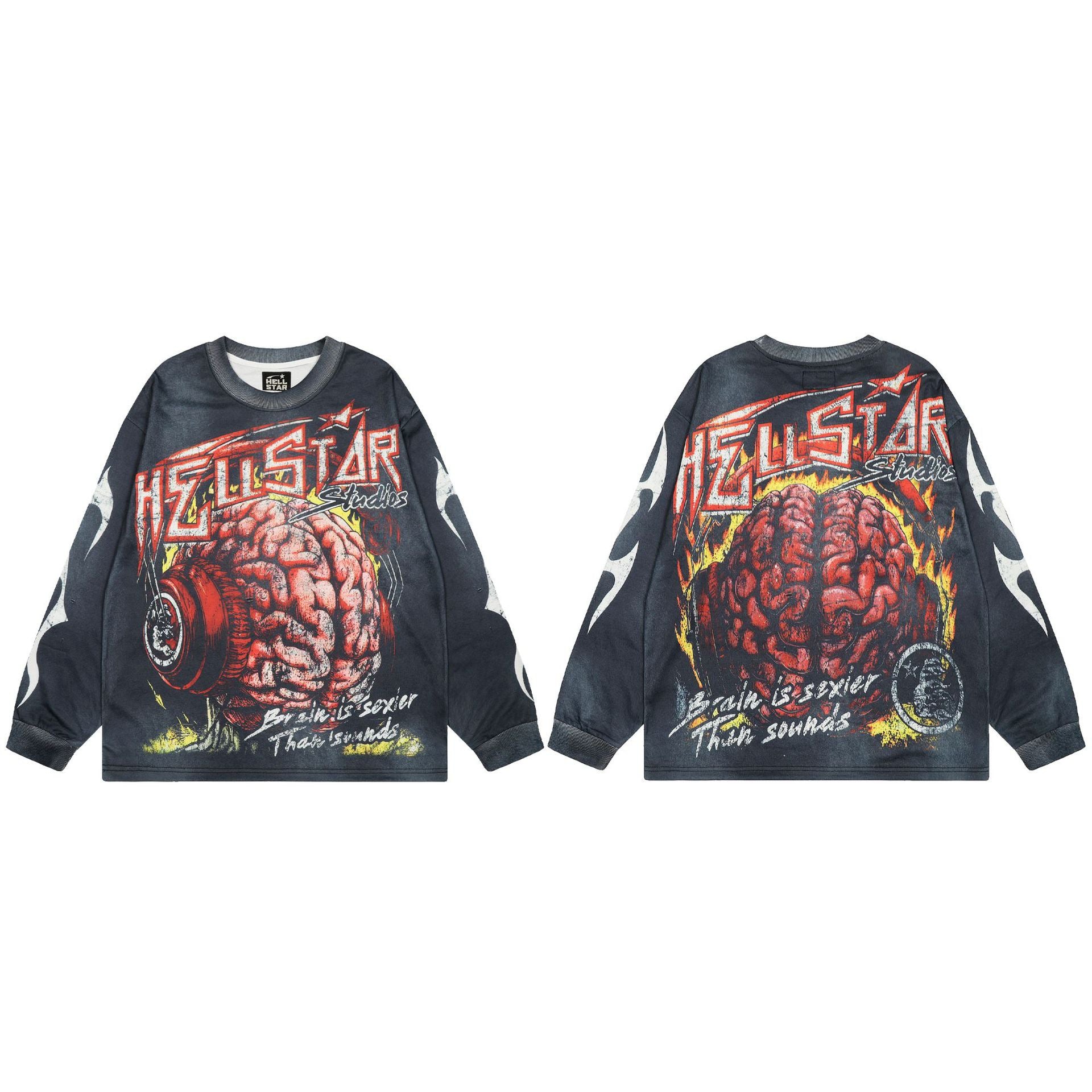 Hellstar Long Sleeve Graphic Sweatshirt – Fall/Winter Unisex American Streetwear