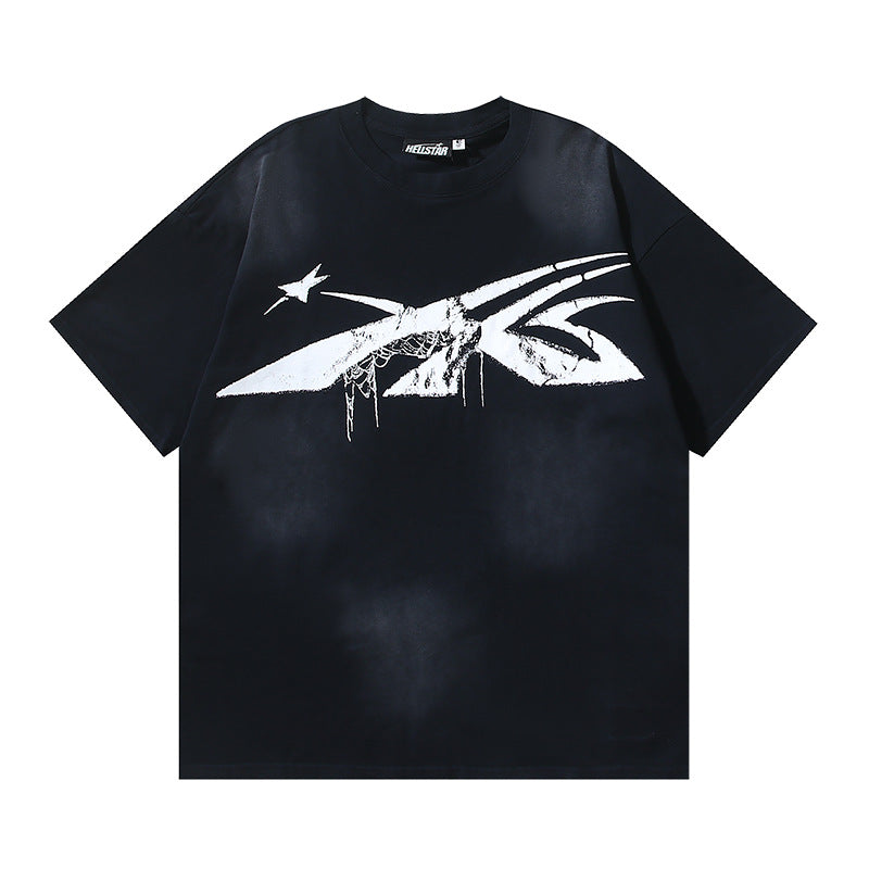 HELLSTAR Washed Vintage Graphic Tee — Unisex Oversized Streetwear