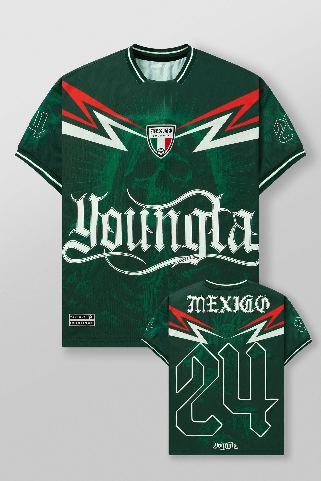 YOUNGLA Men's Soccer Jersey Graphic Tee – Oversized Quick-Dry Athletic Shirt